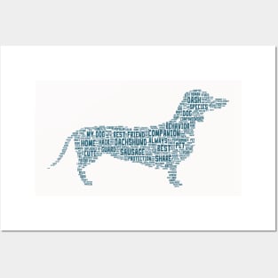 Dog Sausage Dachshund Dash Animal Pet Text Word Cloud Posters and Art